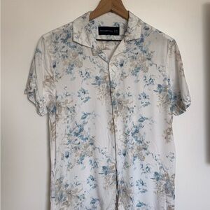 Abercrombie & Fitch Blue and Beige Floral Shirt